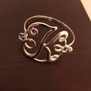 “K” monogram silver bracelet